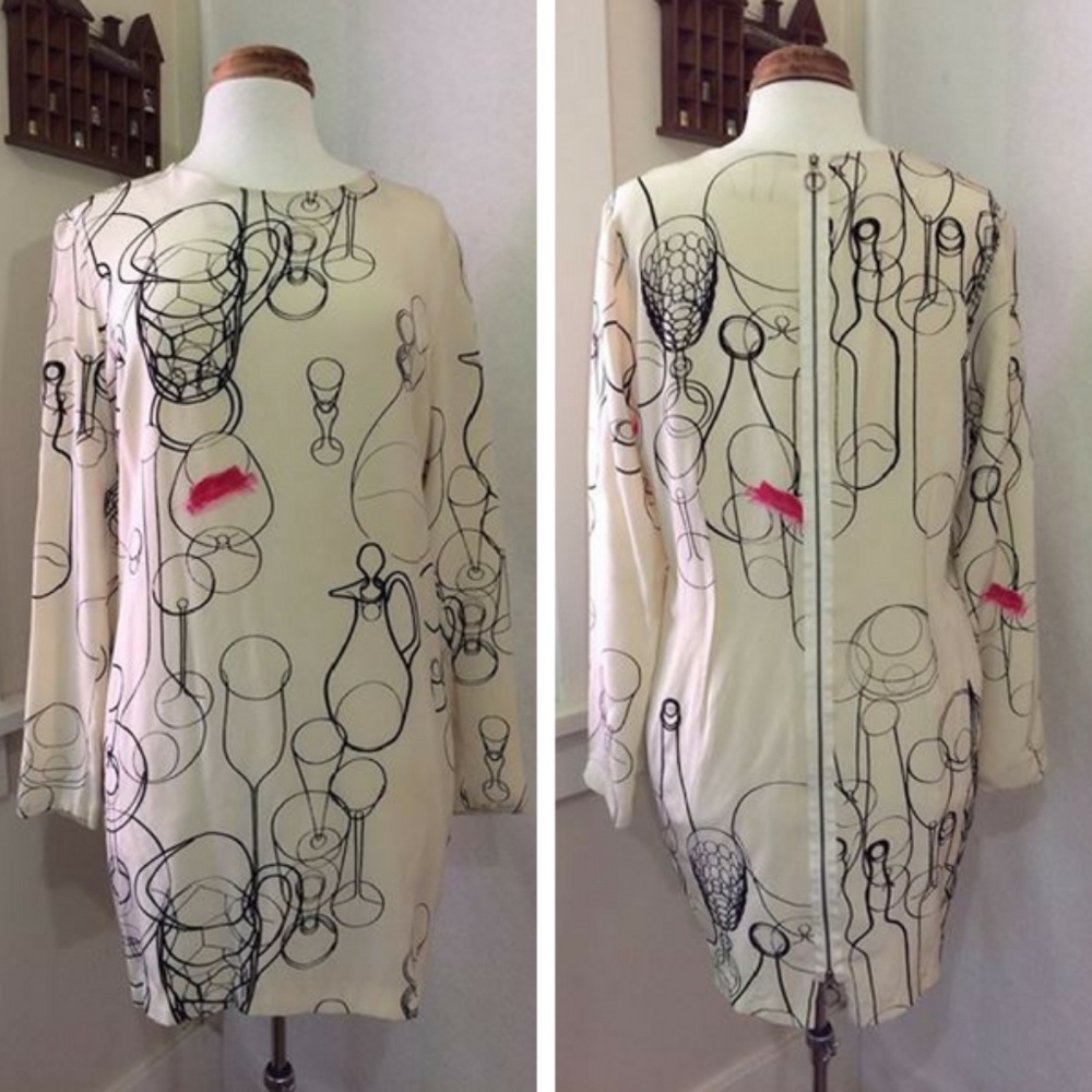 Mini dress with wine & lipstick theme